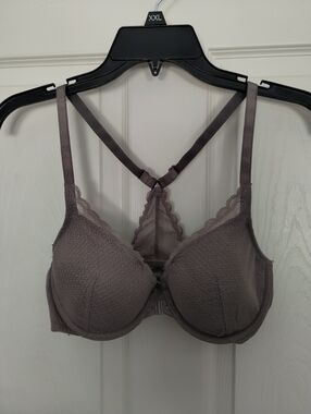 Auden Lace-Trim Lightly Lined Demi Racerback Bra 34C